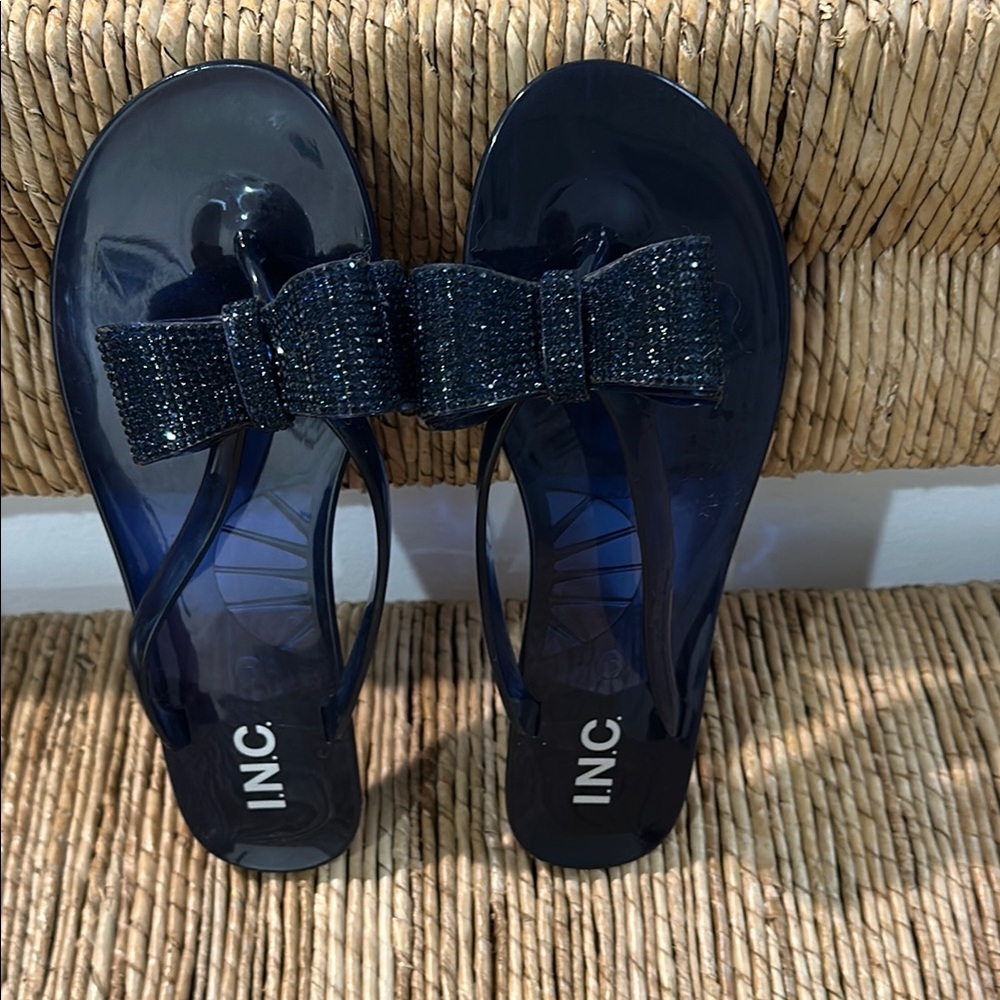 INC International Concepts Blue Slide Sandals